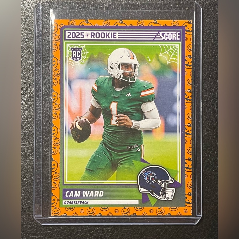 2025 Panini Score Trick A Treat Cam Ward Tennessee Titans Rookie Football Card